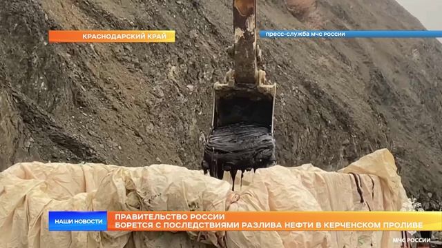 Правительство России борется с последствиями разлива нефти в Керченском проливе