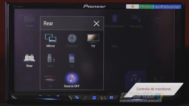 Central Pioneer AVH-Z9180TV com HDMI e Espelhamento Wireless