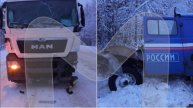 УАЗ Почты России устроил жесткое ДТП с фурой