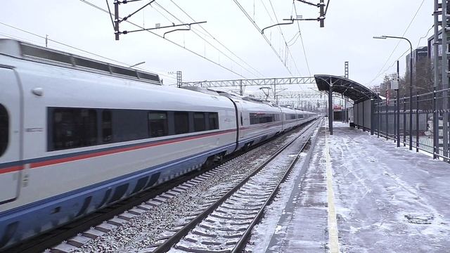 Электропоезд ЭВС1-14 "Сапсан" (ТЧ-10) высокоскоростной поезд №768А Москва - Санкт-Петербург.