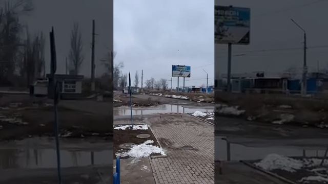 Погоня дрона за автомобилем в Горловке