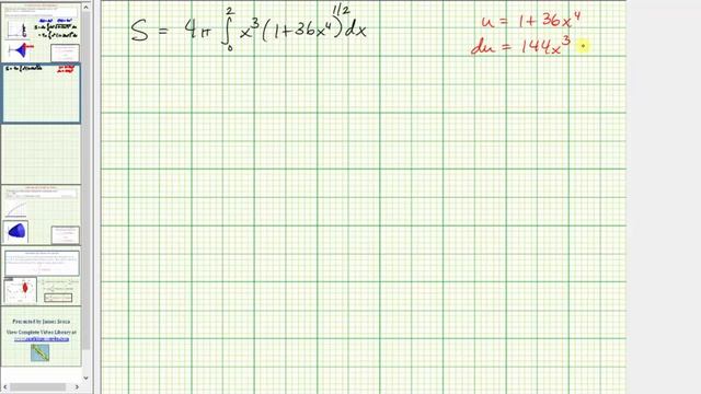 Ex: Find the Surface Area of Revolution of a Cubic Function About the x-axis