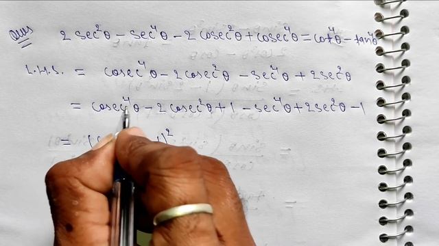 Prove that : 2sec^2θ-sec^4θ-2cosec^2θ+cosec^4θ=cot^4θ-tan^4θ ...|| Class 10 || rd question ||