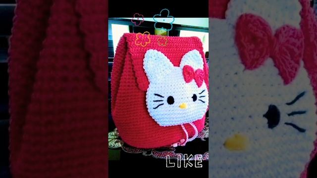 Crochet hello kitty hand bag design ideas 💞