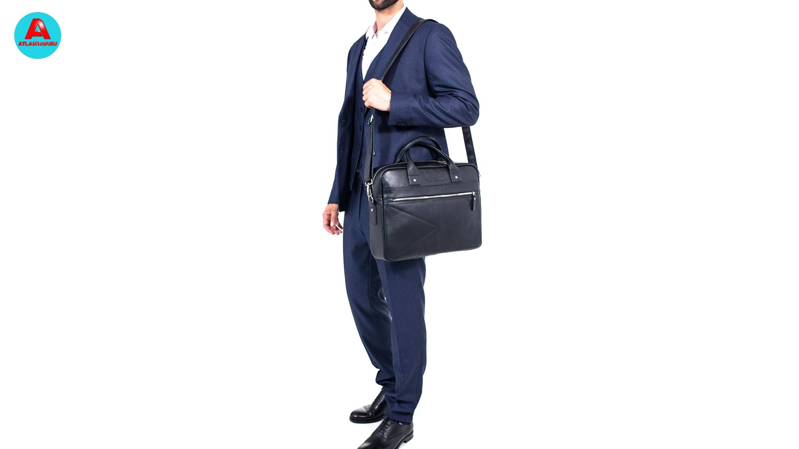 Кожаная сумка для ноутбука Bartley Black A303758