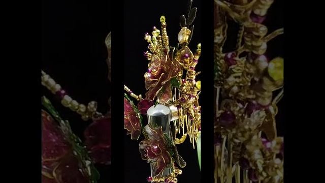 аксессуары для волос ручной работы "Индира" в технике Витраль