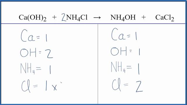 How to Balance Ca(OH)2 + NH4Cl = NH4OH + CaCl2