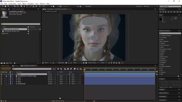 2D фото с иллюзией 3D в After effects