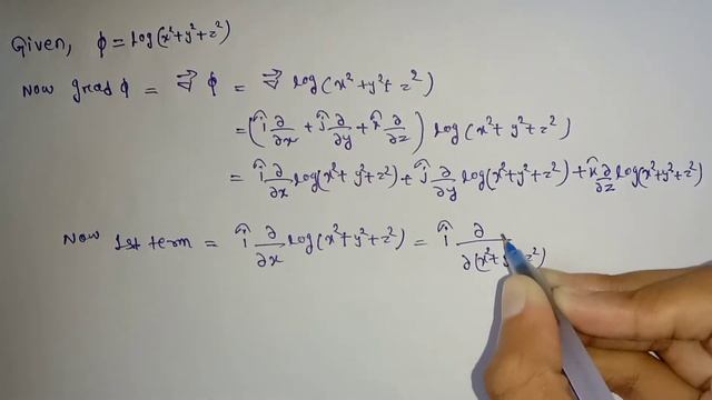 Evaluate grad f if f=logx^2+y^2+z^2 | find grad∅ if ∅=logx^2+y^2+z^2 #uvduduli