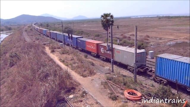 indiantrains @ 4 trains in 1, Superfast action of indian long freight goods trains near Vaitarna