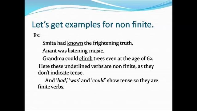 finite and non finite video