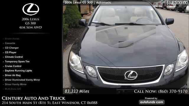 Used 2006 Lexus GS 300 | Century Auto And Truck (DW + Feeds), East Windsor, CT