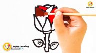ROSE Drawing, How to Draw a ROSE | ENJOY DRAWING
