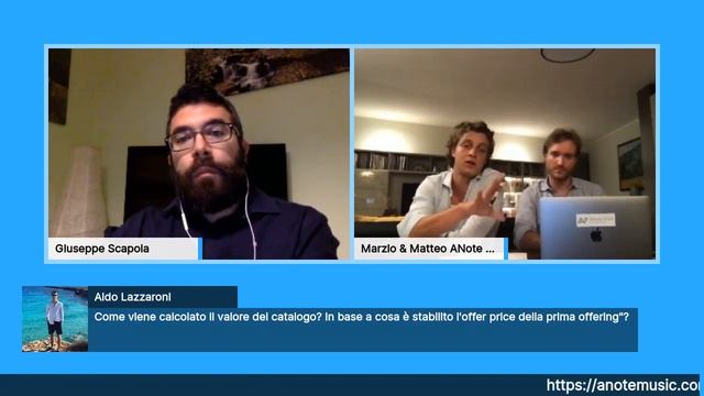 Come funziona ANote Music - Webinar Live con i Fondatori - Giuseppe Scapola - Marzio Flavio Schena