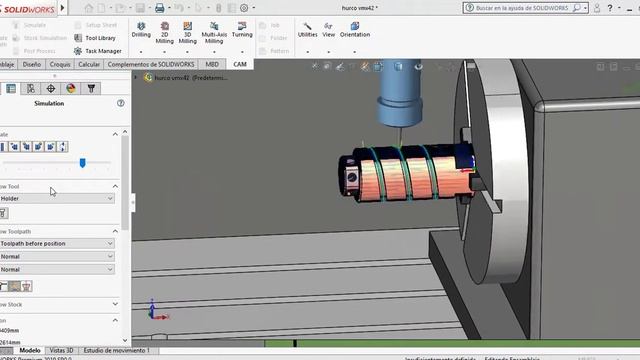 HSMWORKS 4 AXIS (4 EJES) MACHINE SIMULATION