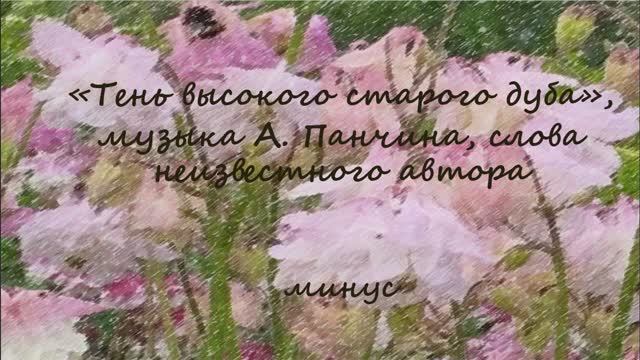 "Тень высокого старого дуба", музыка А.Панчина, слова неизвестного автора, минус