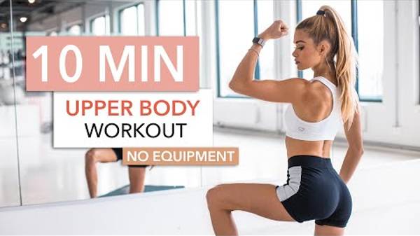 10 MIN UPPER BODY WORKOUT - Back, Arms & Chest _ No Equipment I Pamela Reif