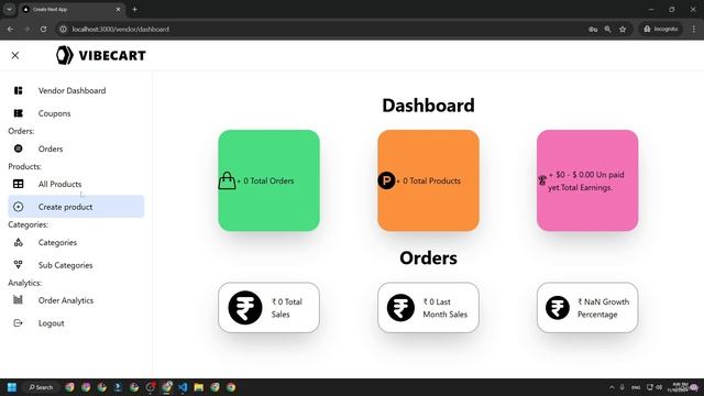 33 - Building Vendor Dashboard Page