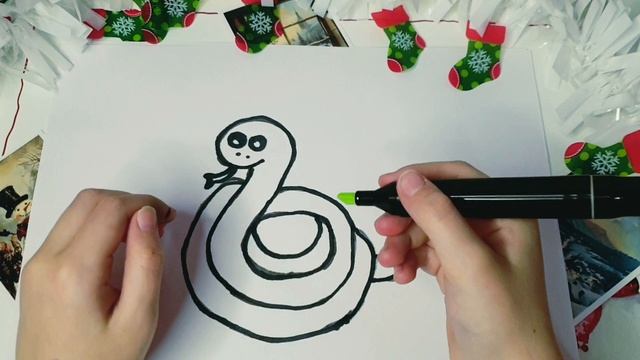 Как нарисовать змею. Рисование от 4 лет