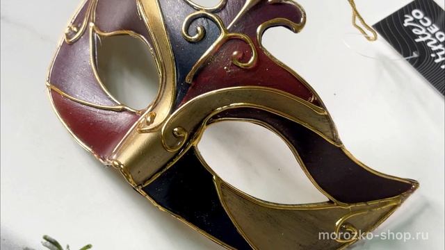 Ёлочная игрушка МАСКА ФЬЯМЕТТА, полиэстер, пластик, разноцветная, 18 см, 2007826
