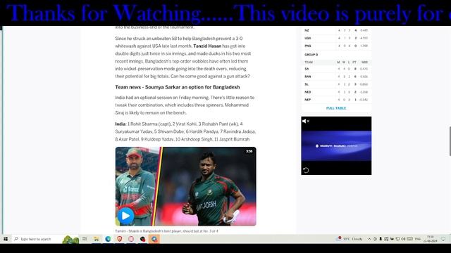 T20 WC: India vs Bangladesh // Australia vs Afghanistan || Euro: Portugal vs Turkey || Copa America