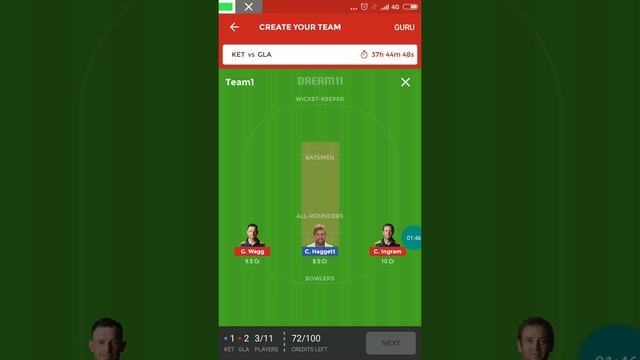 Ket vs gla|| gla vs KET|| English odd|| dream 11 prediction|| Royal London odd cup|| prediction||