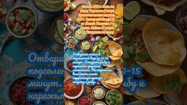 Тако с лососем и красной капустой