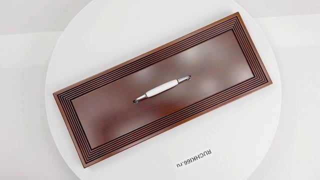 Мебельная ручка 128 мм с керамикой, цвет - хром глянец/белая вставка.