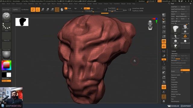 Урок ZBRUSH #10 _ Уровни разбиения в Zbrush (720p)