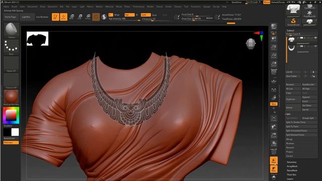 Наложения (проекция) объектов друг на друга в ZBrush 2021. Кисть MatchMaker и Move с ограничениями.