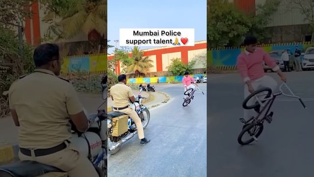 Mumbai Police Support Talent BMX Cycle Stunt Video 🥰🚲 #BMX STUNT KING