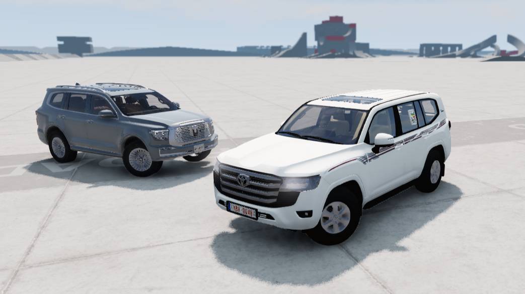 Tank против Land Cruiser в BeamNG.drive