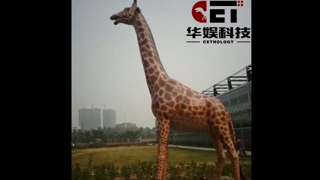 simulation animatronic giraffe statue