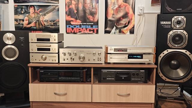 CD Yamaha CD-2000, тюнер Yamaha T-520, Trio KA-7300 на акустике Technics SB-6