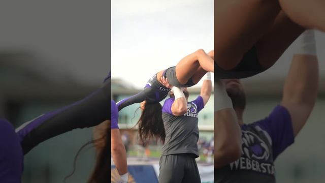 @Its.ccaylee 🔥🙌 #cheer #cheerleading #stunt #weberstate #football #sports #weberstatecheer