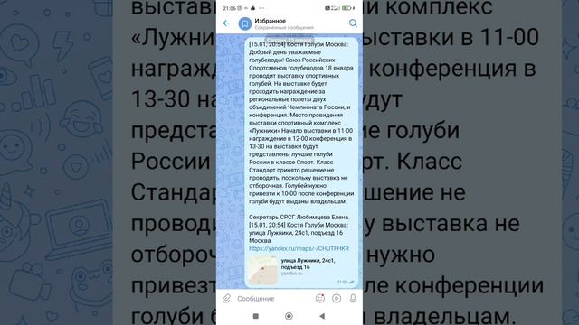 18.01.2025г Состоится Выставка Спортивных Голубей👍 г Москва ул Лужники 24 стр. 1 под 6