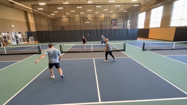 Susan B & Jay vs Jeff T and Brett.  12-1-22.  Wake Forest pickleball