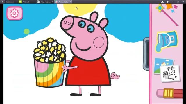 Свинка Пеппа идет в кинотеатр.  Peppa Pig is going to the cinema.