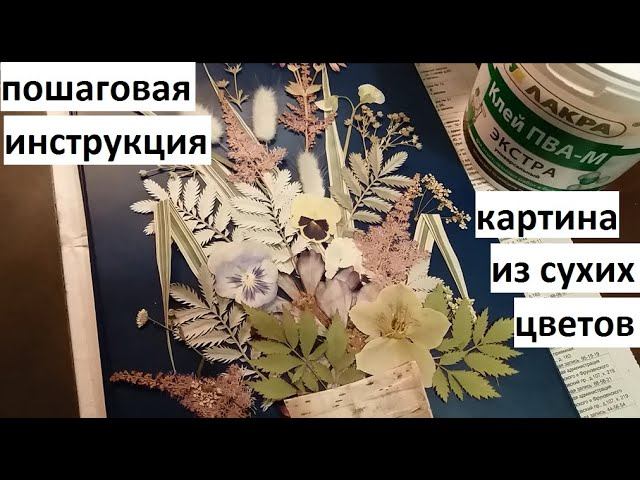 Картина из сухих цветов - пошаговая инструкция.