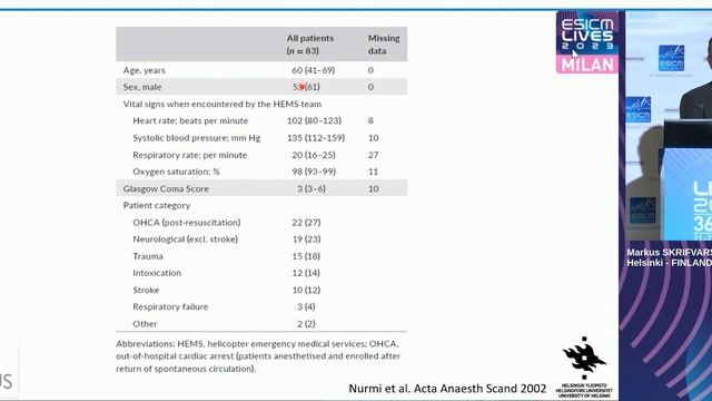 Is pre-hospital NIRS useful Markus Skrifvars (ESICM 2023)
