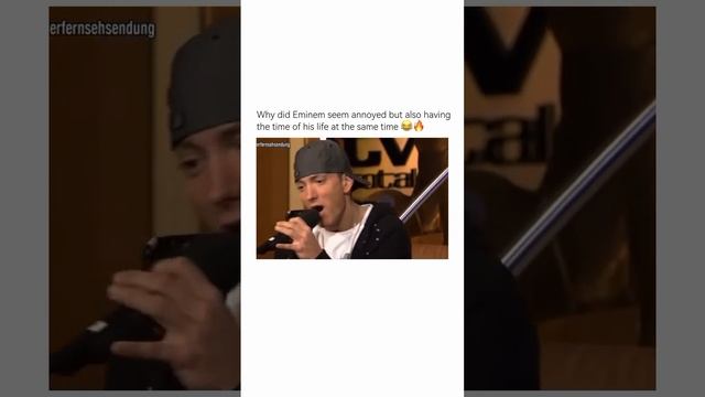 Eminem looks calm and nervous at the same time