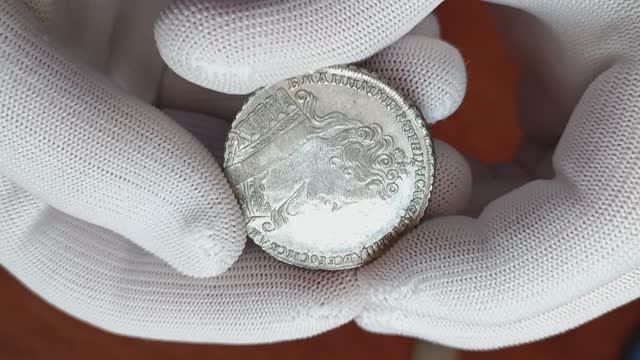 1 рубль 1732 г. Анна Иоанновна. Штемпельный блеск.