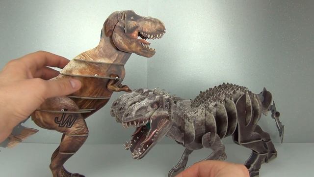 Jurassic World T-Rex vs Indominus Rex 3D Movable Puzzles Dinosaurs Unboxing Toy Review