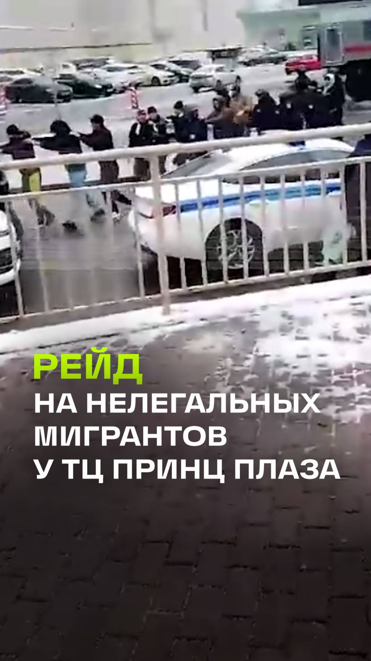 Это не человеческая многоножка, это рейд по мигрантам у ТЦ Принц Плаза