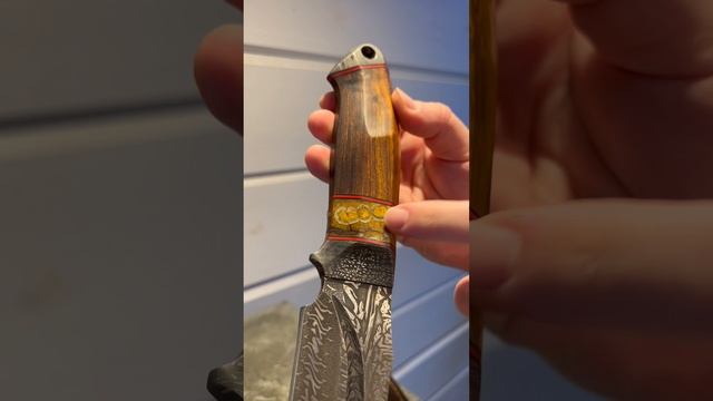 Нож Рагнар из мозаичного дамаска