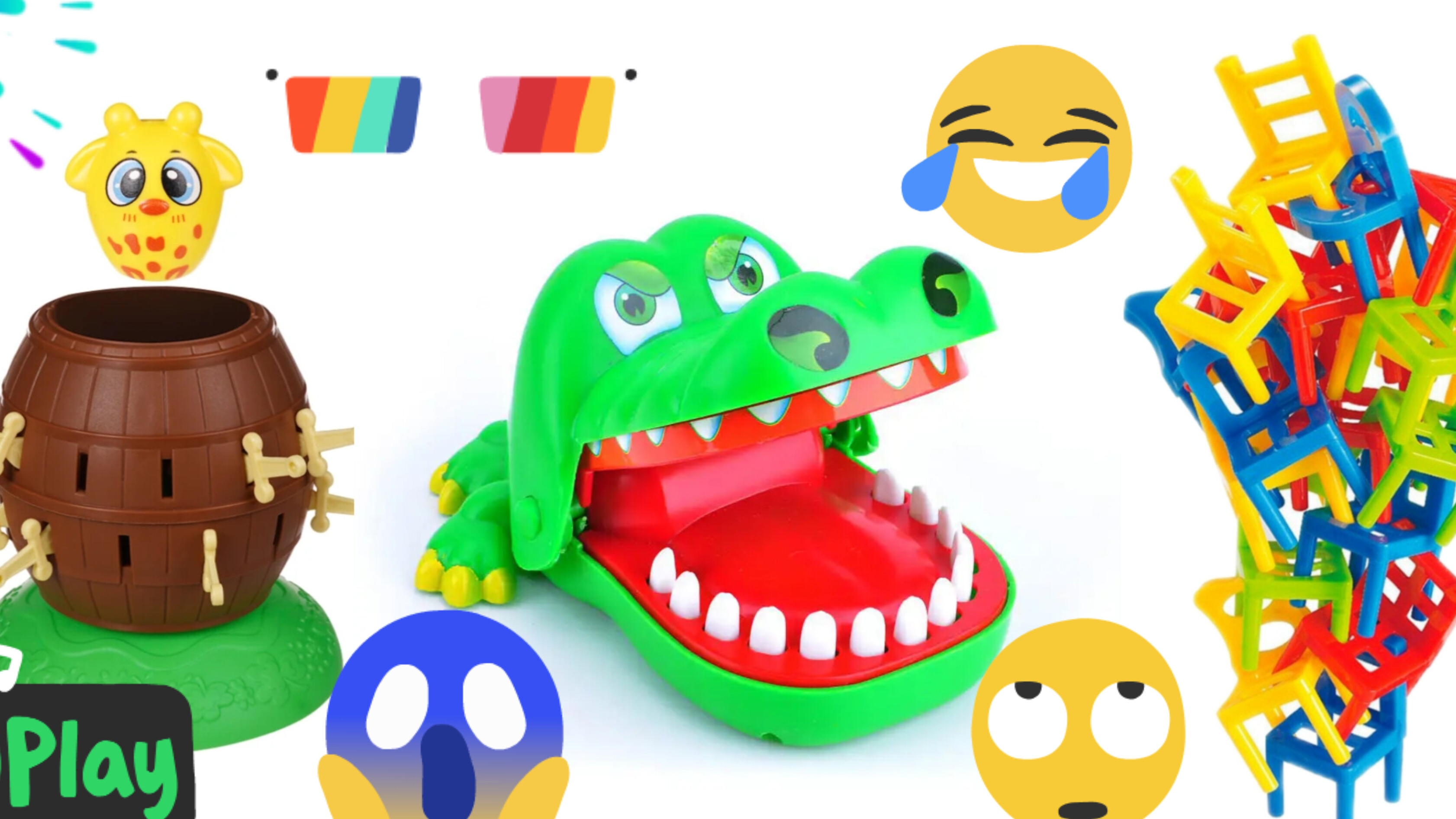 🎲НАСТОЛЬНАЯ ИГРА😊 ИГРЫ ДЛЯ ДЕТЕЙ🤗 КРОКОДИЛ🐊БАШНЯ ИЗ СТКЛЬЧИКОВ 🪑ЗВЕРУШКА В БОЧКЕ 🍯