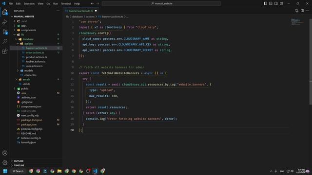 95 - Creating Banner server actions file