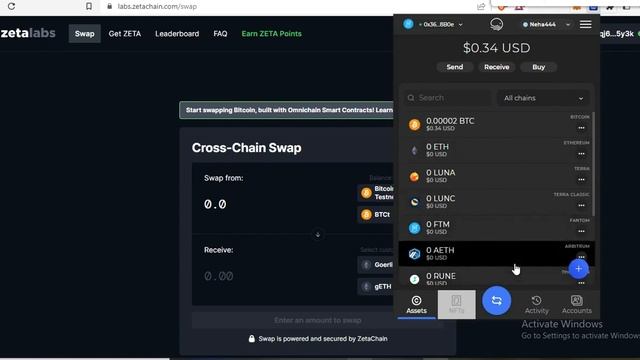 ZetaChain  Testnet Update  the first cross-chain native BTC swap