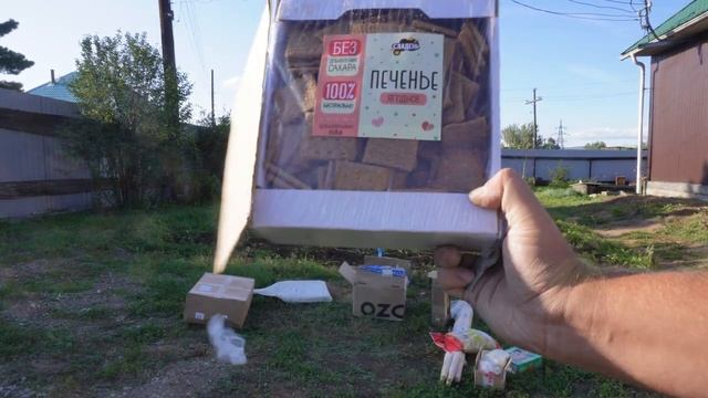 Закинули коробки через забор пенсионерам и неработающему сыну показываю что там внутри