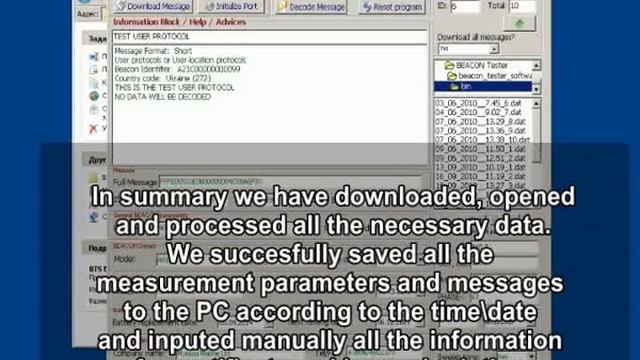 406MHz SARSAT BEACON Tester connection to PC, part 2